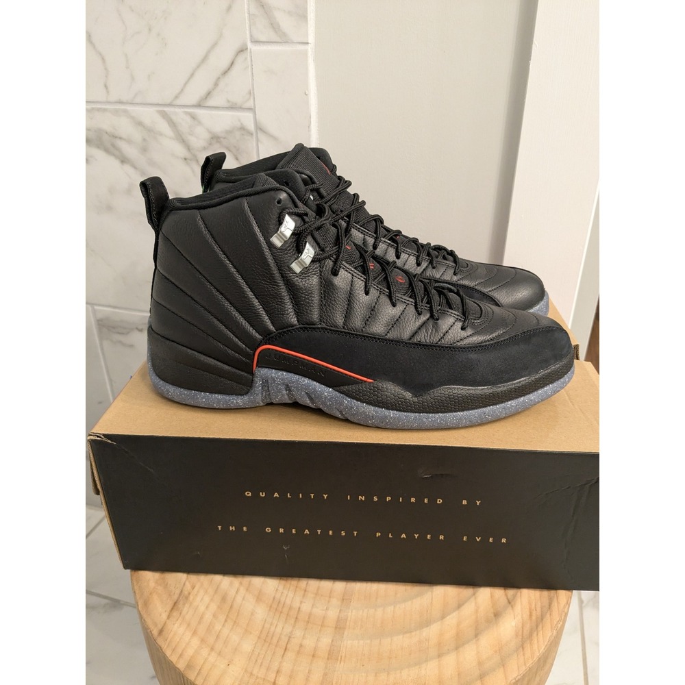 Air Jordan 12 Retro Black Bright Crimson Mens Size 14 Sneakers